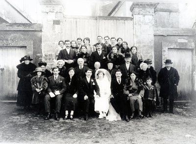 Wedding photograph in the Sarthe region of France, c.1920 by French Photographer